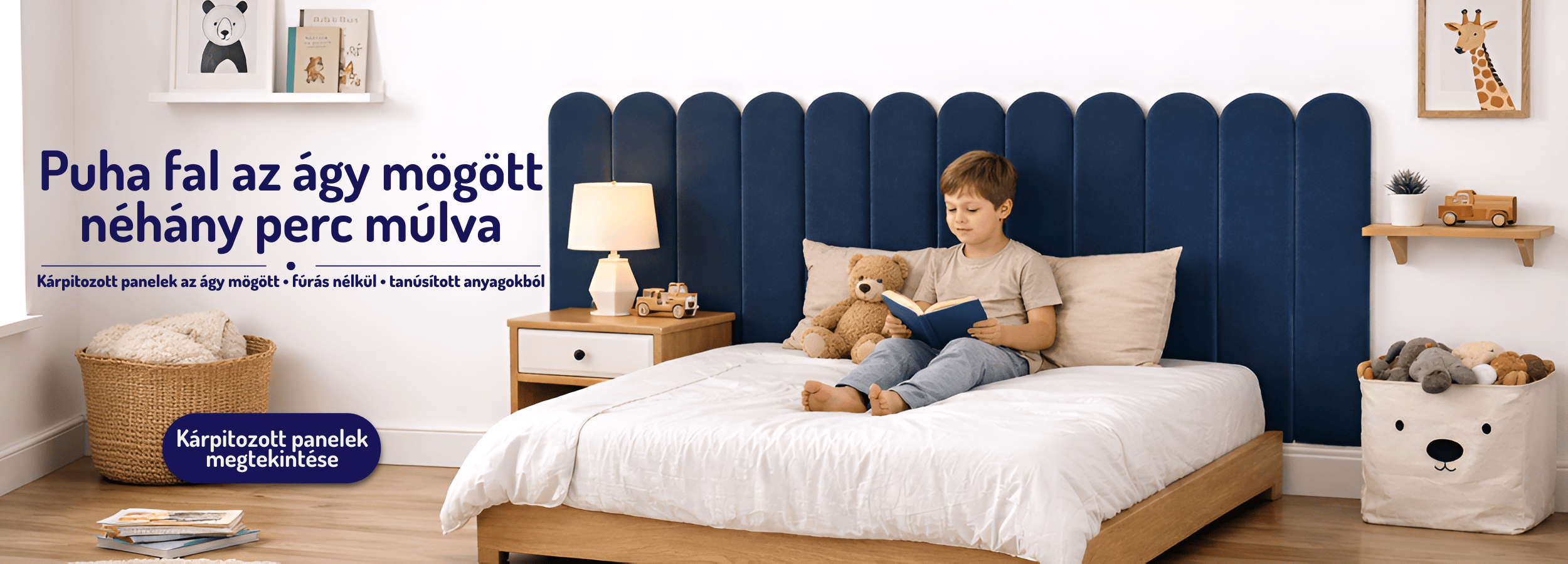 Kárpitozott falpanelek gyerekszobába