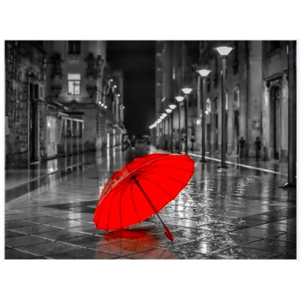 Červený dáždnik