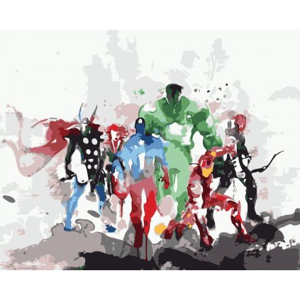Festés számok szerint kép kerettel "Avengers 2" 40x50 cm