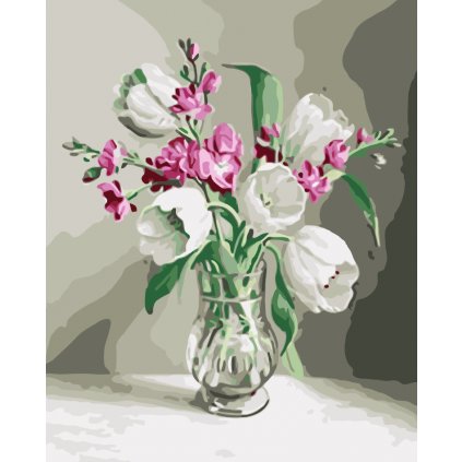 Festés számok szerint kép kerettel "Virágok a vázában 7" 40x50 cm