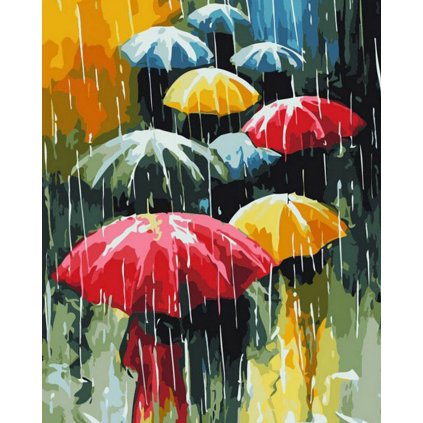 Festés számok szerint kép kerettel "Az eső" 40x50 cm