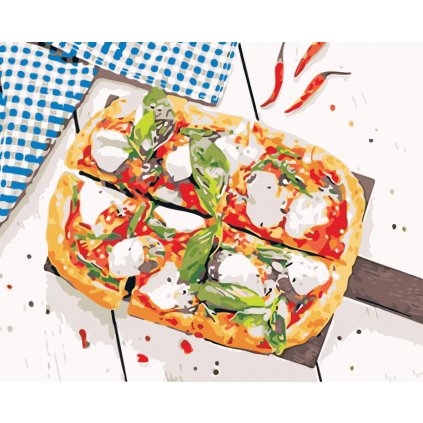 Festés számok szerint kép kerettel "Pizza 2" 40x50 cm