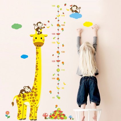 Falmatrica"Gyerek méter – Zsiráf majmokkal" 135x86 cm