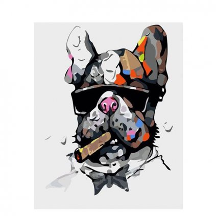 Festés számok szerint kép kerettel "Francia bulldog" 40x50 cm