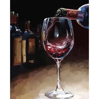 Festés számok szerint kép kerettel "Borospohár" 40x50 cm