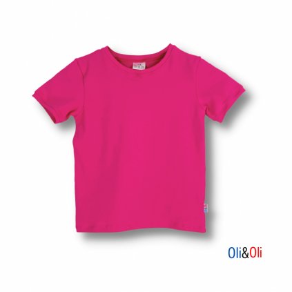 Rövid ujjú gyerek póló Oli&Oli - Sötét rózsaszín színű