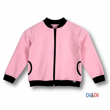 Gyermek cipzáras kapucnis pulcsi - Halvány rózsaszín színű
