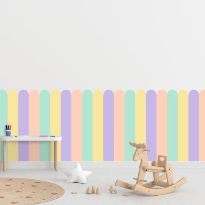 6950 3 ontapados textiltapeta falra pasztellszinekben