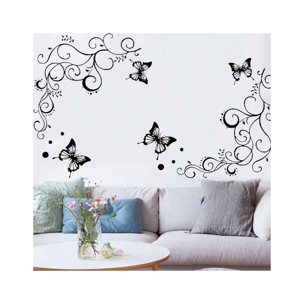samolepiaca tapeta dekoracna samolepka na stenu nalepka motylovy ornament styl interierovy dizajn dekoracia vizualizacia stylovydomov