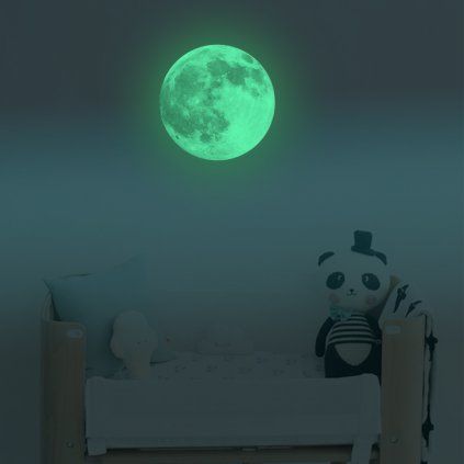 Autocolant de perete "Lună fosforescentă" 30 cm