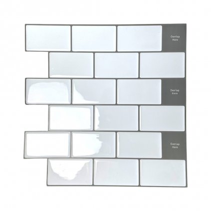Placi de adeziv - mozaic 3D - Cărămizi alba 30,5 x 30,5 cm
