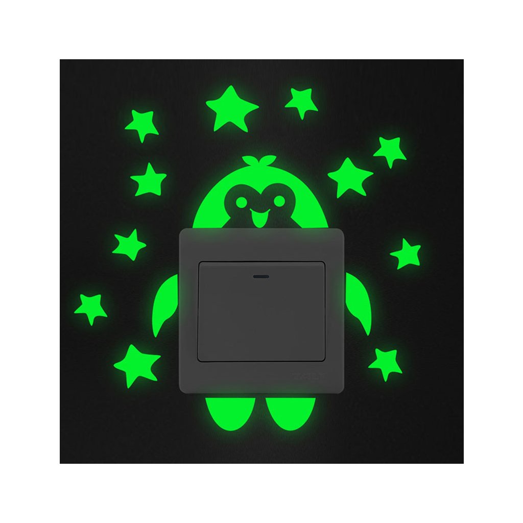 Fosforová samolepka na vypínač "Kuriatko" 18x13 cm