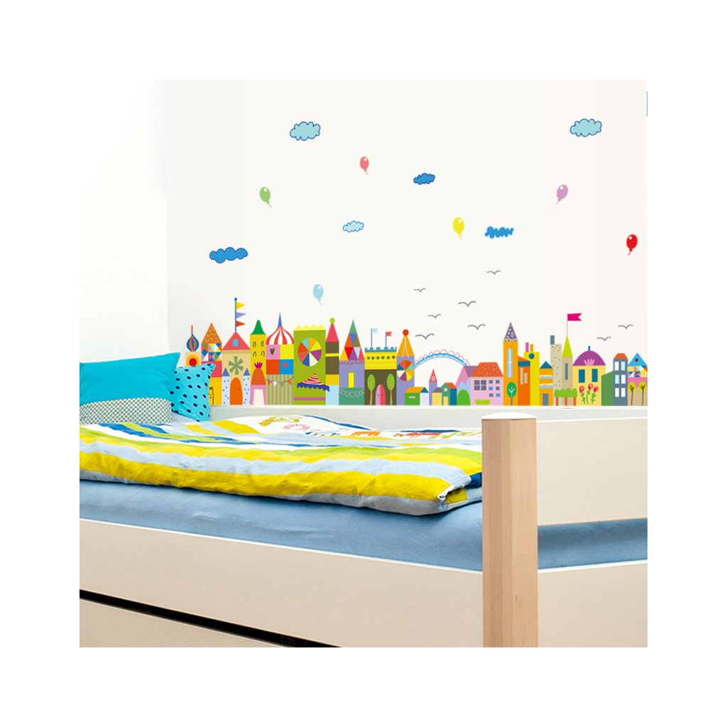 Samolepka na stenu "Farebné kráľovstvo" 42x140cm