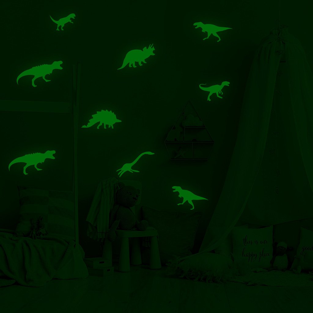 Fosforová samolepka "Dinosaury" 9ks