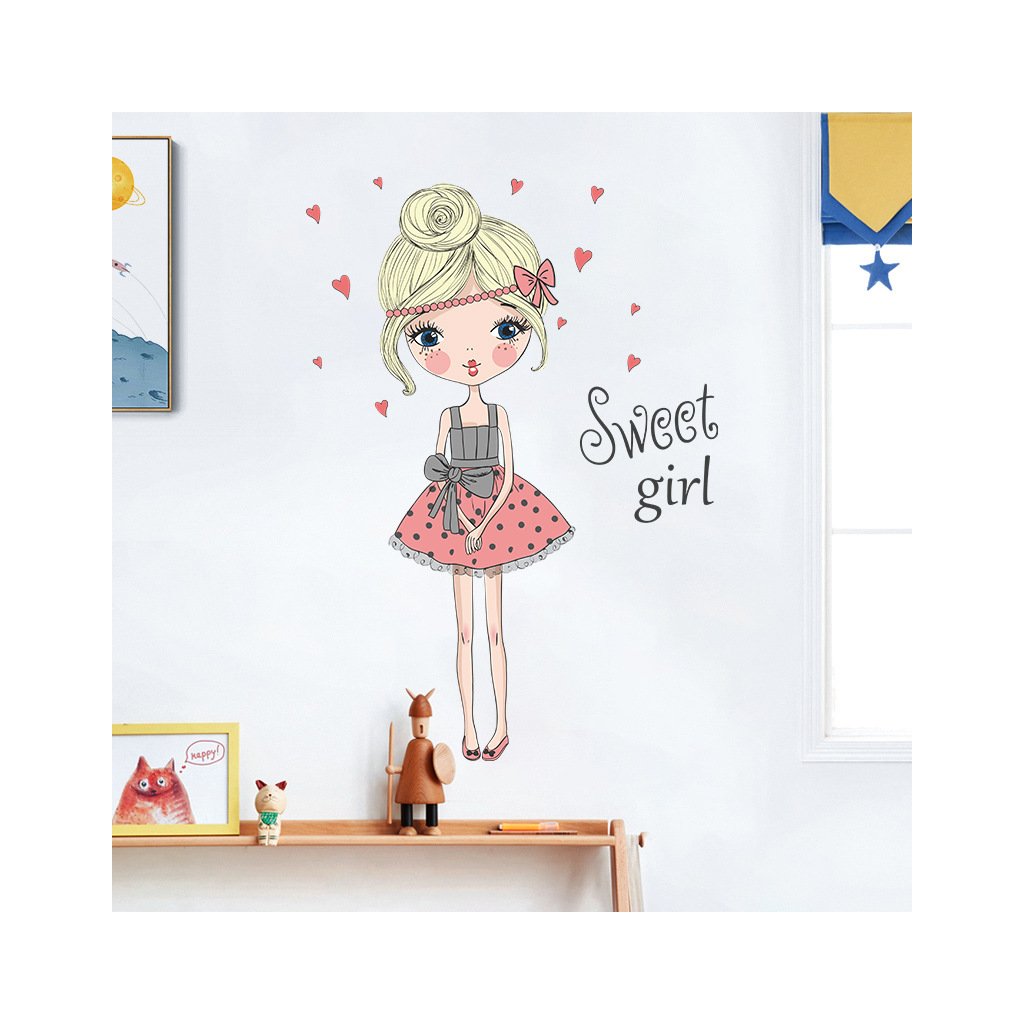 Samolepka na stenu "Dievča v šatách 2" 56x86cm