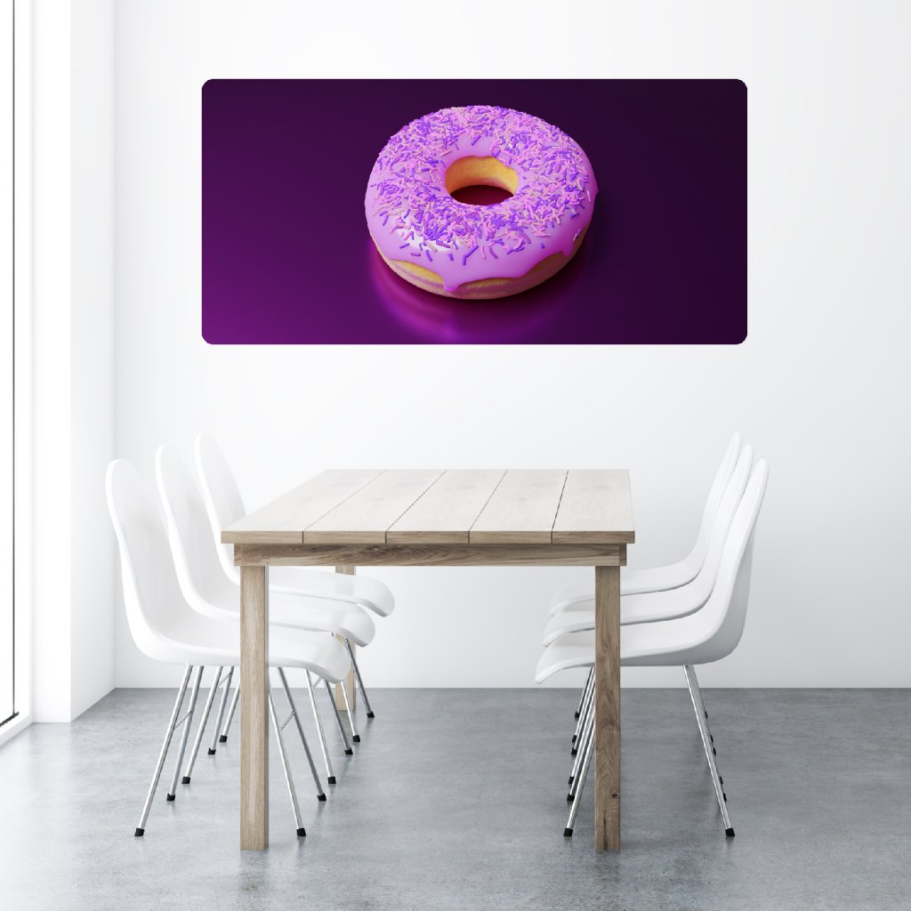 Samolepiaca textilná nálepka pre dospelých a teenagerov s motívom fialového donutu