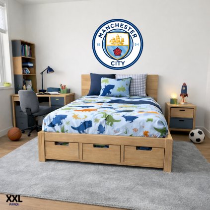 Textilná nálepka na stenu - logo "Manchester City FC"