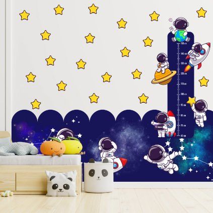 Astronauti - sada textilných nálepiek na stenu
