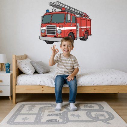 Textilná nálepka na stenu "Hasiči"