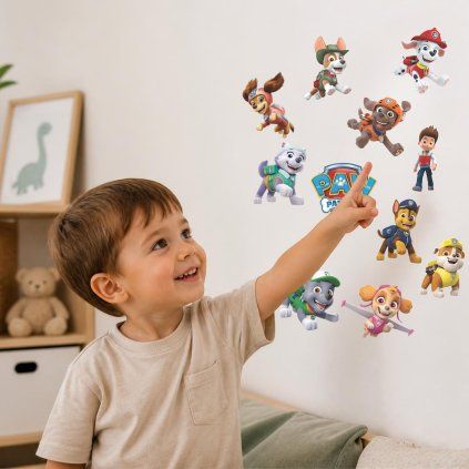 Sada 11 nálepiek Paw Patrol  11x hárok 10x10cm • 11 samostatných nálepiek