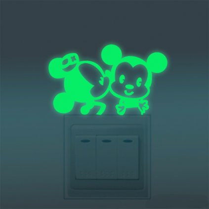 samolepka na vypinac pre deti detska nalepka fosforova mickey minnie mouse dekoracia nahlad stylovydomov