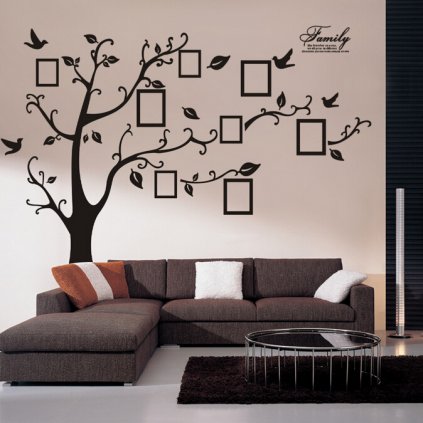 Samolepka na stenu "Velký strom s fotkami - pravý" 180x250 cm