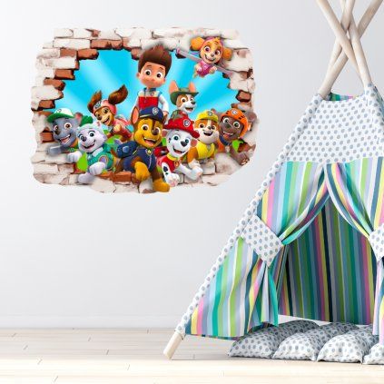PAW Patrol - nálepka na stenu  hárok 80x60cm + nálepka nad vypínač + doprava zadarmo od 50€