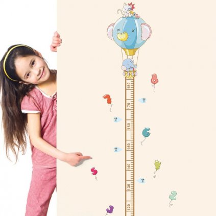 detska samolepka na stenu samolepiaca tapeta dekoracna nalepka pre deti detsky meter balony slon macicka nahlad stylovydomov