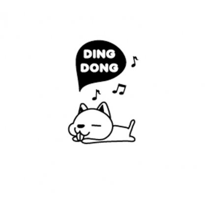 Samolepka na vypínač "Ding Dong pes" 10x15 cm