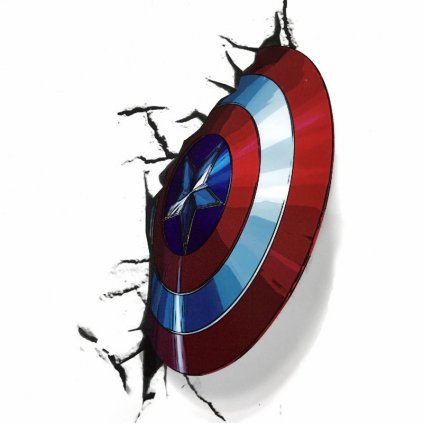 Samolepka na stenu "Captain America - štít" 25x30 cm
