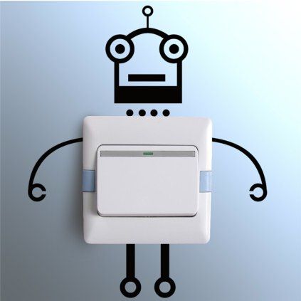 Robot - nálepka nad vypínač