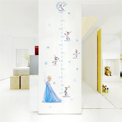 Samolepka na stenu "Detský meter - Elsa a Olaf" 127x54cm