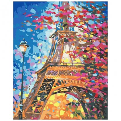 Maľovanie podľa čísiel s rámom "Eiffelovka 2" 50x40 cm