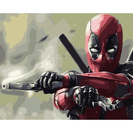 Maľovanie podľa čísiel s rámom "Deadpool" 50x40 cm