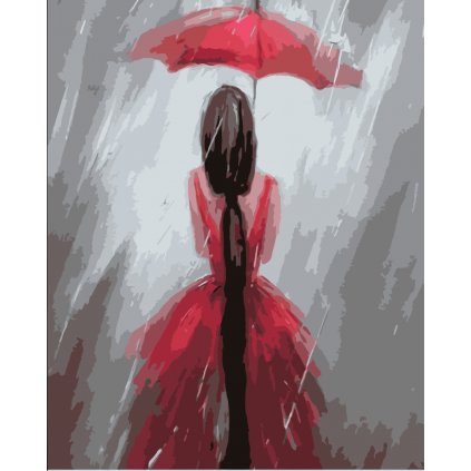 Maľovanie podľa čísiel s rámom "Žena v daždi" 50x40 cm
