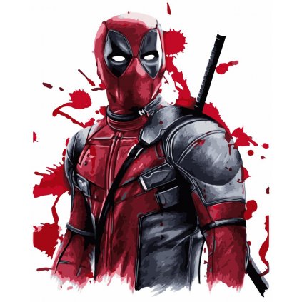 Maľovanie podľa čísiel s rámom "Deadpool 3" 50x40 cm