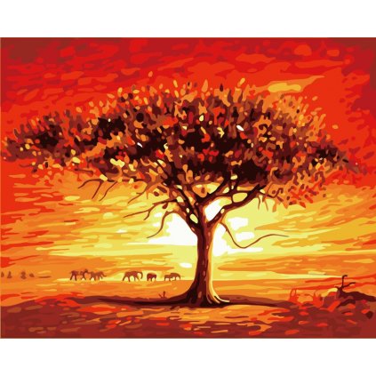 Maľovanie podľa čísiel s rámom "Strom v púšti" 50x40 cm