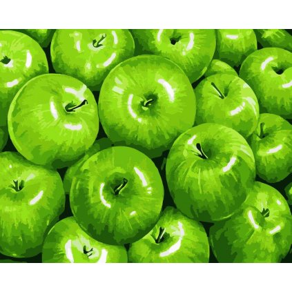 Maľovanie podľa čísiel s rámom "Zelené jablká" 50x40 cm