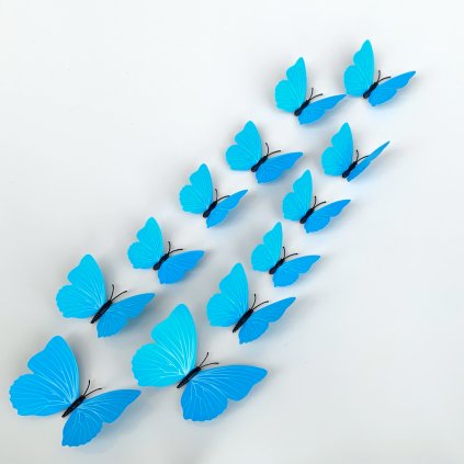 M 016 Plastové 3D Motýle modré kópia