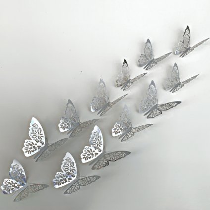 M 028 Metalické Motýle Strieborné 2 kópia