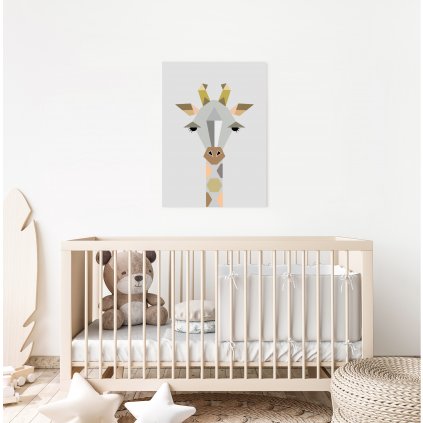Detský obraz - Geometrická Žirafa 50 x 40 cm