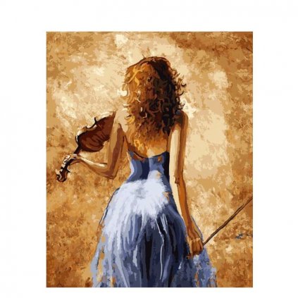 Maľovanie podľa čísiel s rámom "Huslistka" 50x40 cm