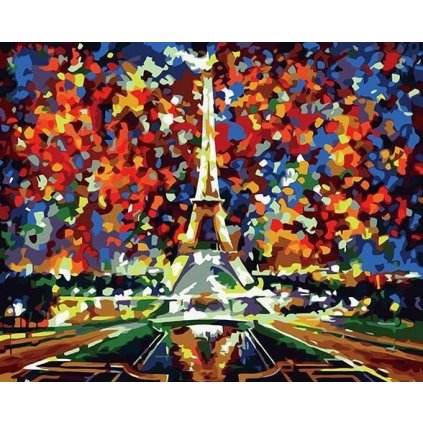 Maľovanie podľa čísiel s rámom "Farebný Paríž" 50x40 cm