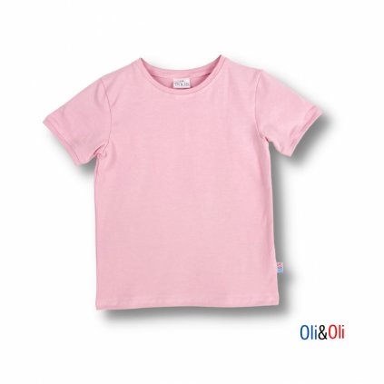Detské tričko s krátkym rukávom Oli&Oli - bledoružová farba