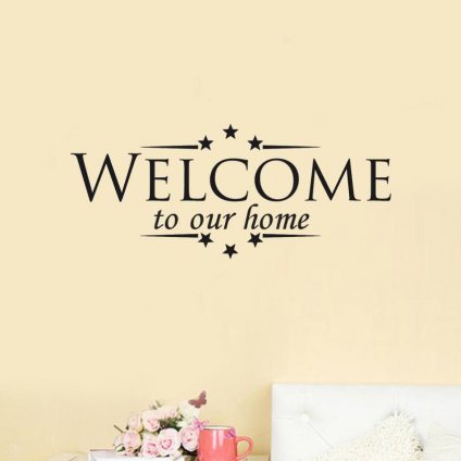 samolepka na stenu welcome to our home nalepka vitajte vinylova tapeta dekoracia stylovydomov
