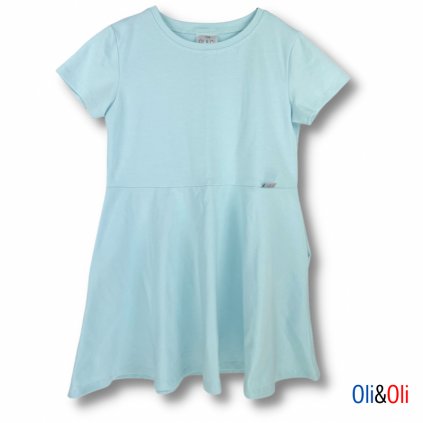 Detské šaty s krátkym rukávom Oli&Oli - bledomodrá farba