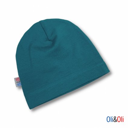 Tenká detská čiapka Oli&Oli - modrozelená farba