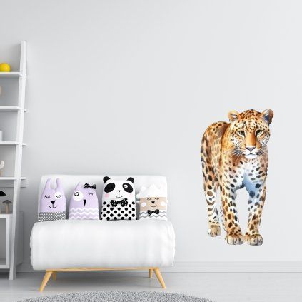 Leopard - textilná nálepka na stenu