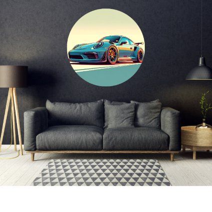 Porsche 911 - textilná nálepka na stenu