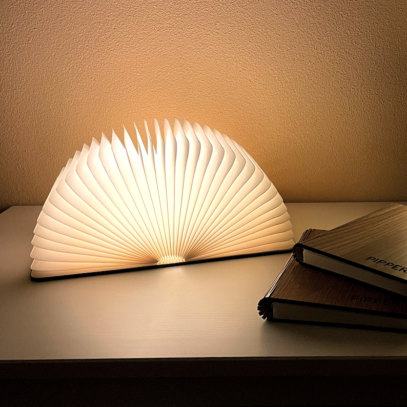 LED svietiaca kniha - farba čerešňa - 16x21cm